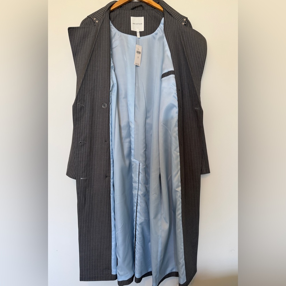 Anthropologie Avec Les Filles Pin Stripe Trench Coat - Picture 6 of 10